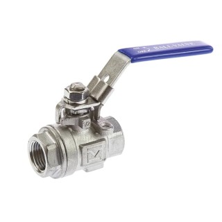 RS PRO Stainless Steel Threaded 2-Way Ball Valve BSPP 1/2 Inch, 69 bar Max Pressure A351-CF8M