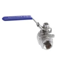 RS PRO Stainless Steel Threaded 2-Way Ball Valve BSPP 1/2 Inch, 69 bar Max Pressure A351-CF8M