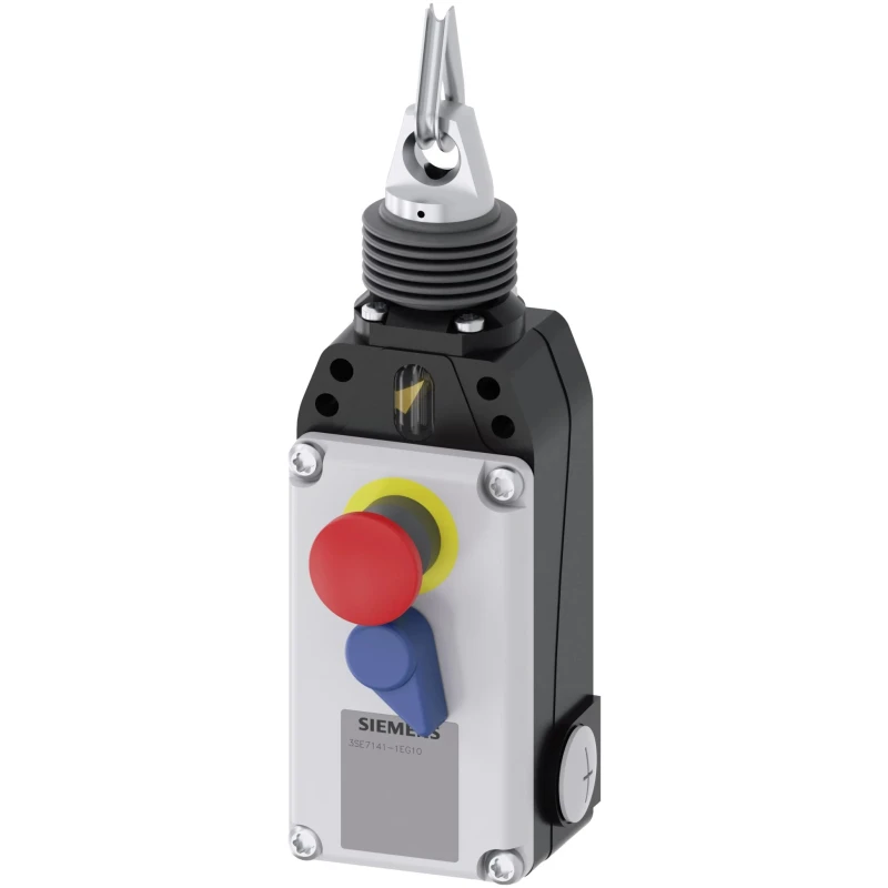 Siemens Rope Pull Switch 209 mm Straight Aluminium Alloy Housing 1 NO/3 NC IP67 3SE7141-1EG10