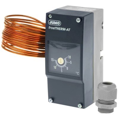 Jumo Capillary Thermostat Wall Mount 1P 16 A 230 V AC, +15 °C Max frostTHERM-AT/-DR 604100/20-5-140-3000-0-40/000