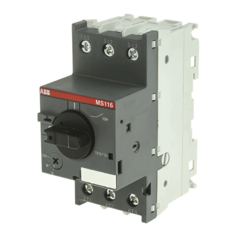 ABB Motor Protection Circuit Breaker MS116 Series 16A, 20 A Current Rating, 690V AC, 3 Poles, IP20 Protection MS116