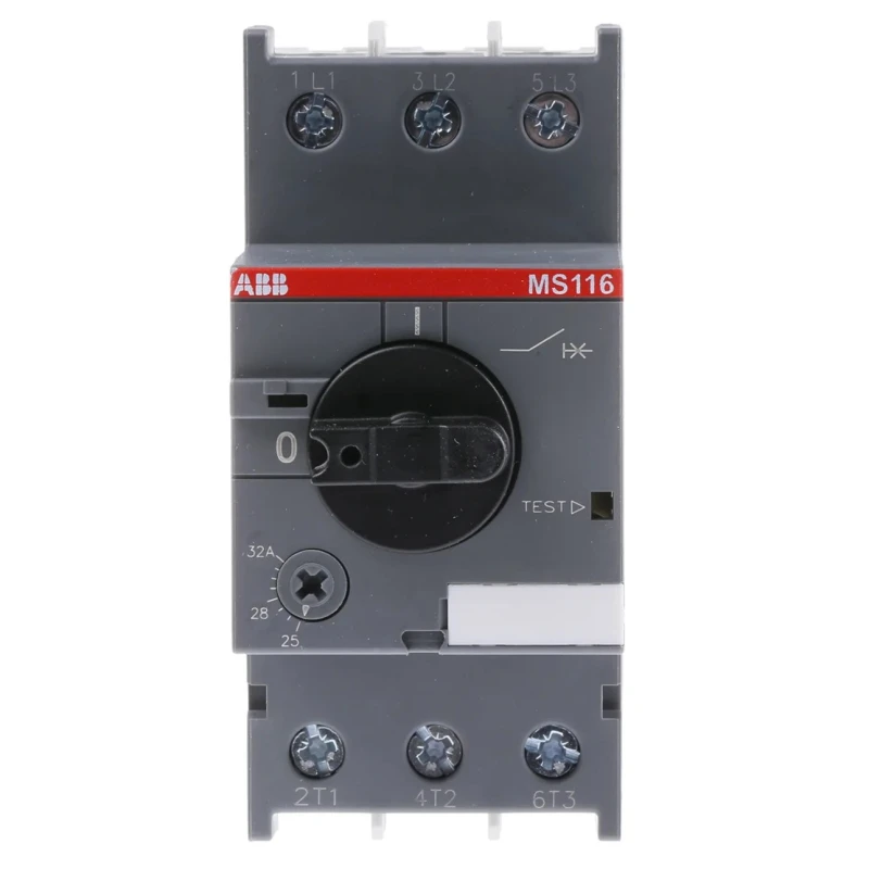 ABB Motor Protection Circuit Breaker 25A to 32A Current Rating, 690V, Trip-Free MS116 MS116