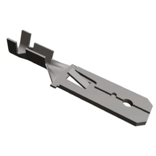 TE Connectivity Uninsulated Black Male Spade Connector Crimp 6.35 x 0.8 mm Tab Size 22 AWG to 17 293041-2