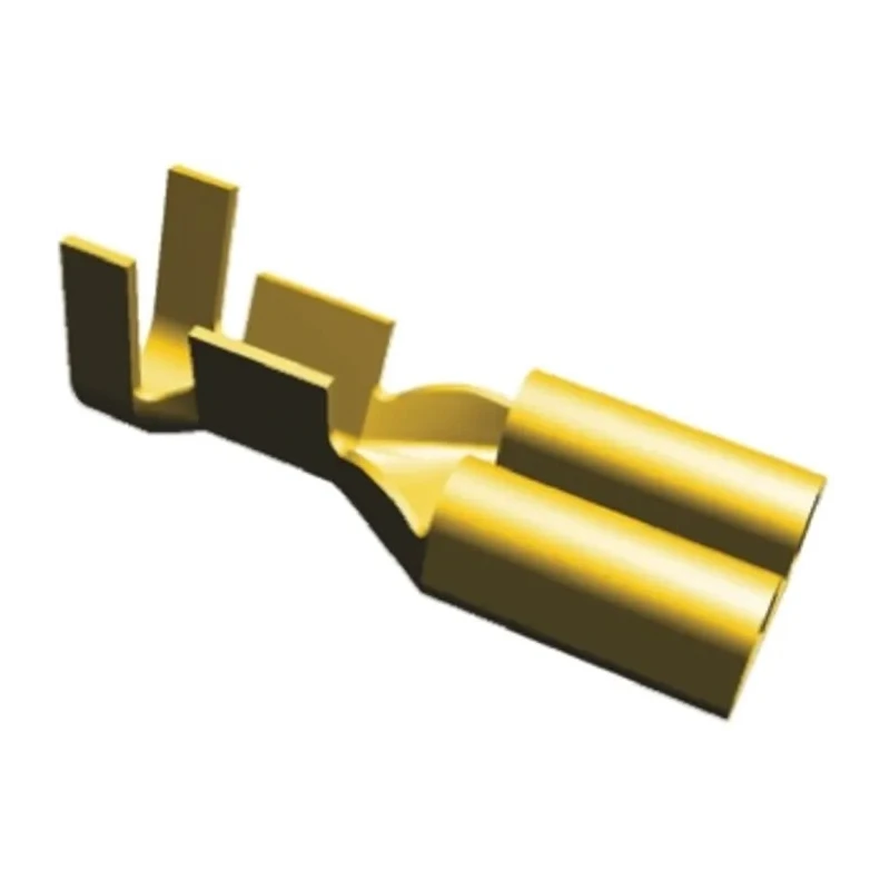 TE Connectivity FASTON .250 Yellow Uninsulated Female Spade Connector Crimp 6.35 x 0.8 mm Tab Size 20 AWG to 14 AWG 170032-1