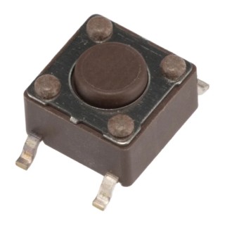 APEM Brown Tactile Switch Stem 4.3 mm SPST 50mA 12 V dc Surface DTSM61NV
