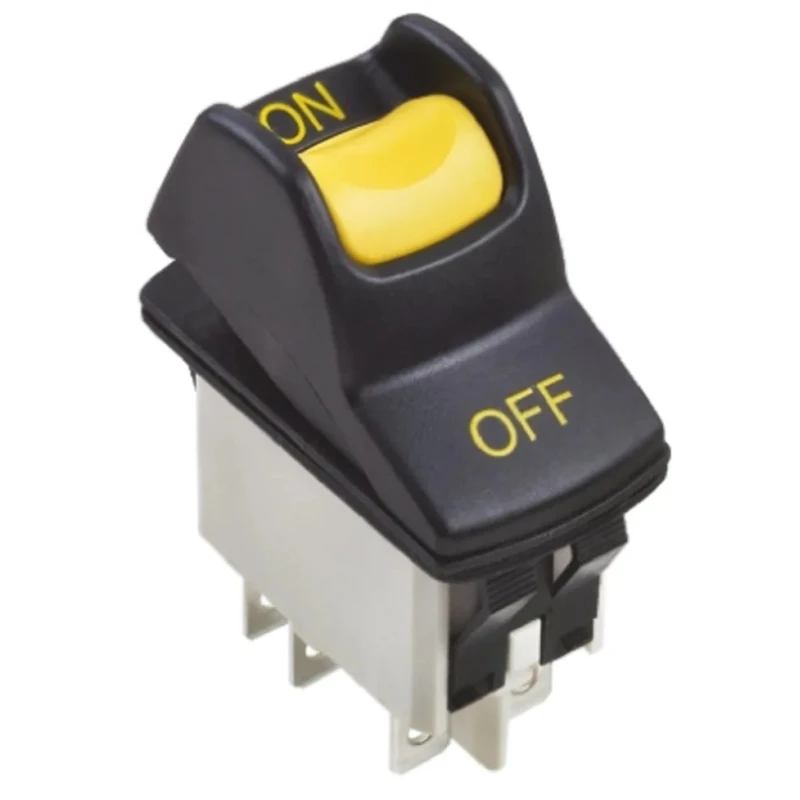 APEM DPST On-On On-On Rocker Switch Panel Nylon Housing Black Yellow Actuator KL462AKXA125N01025