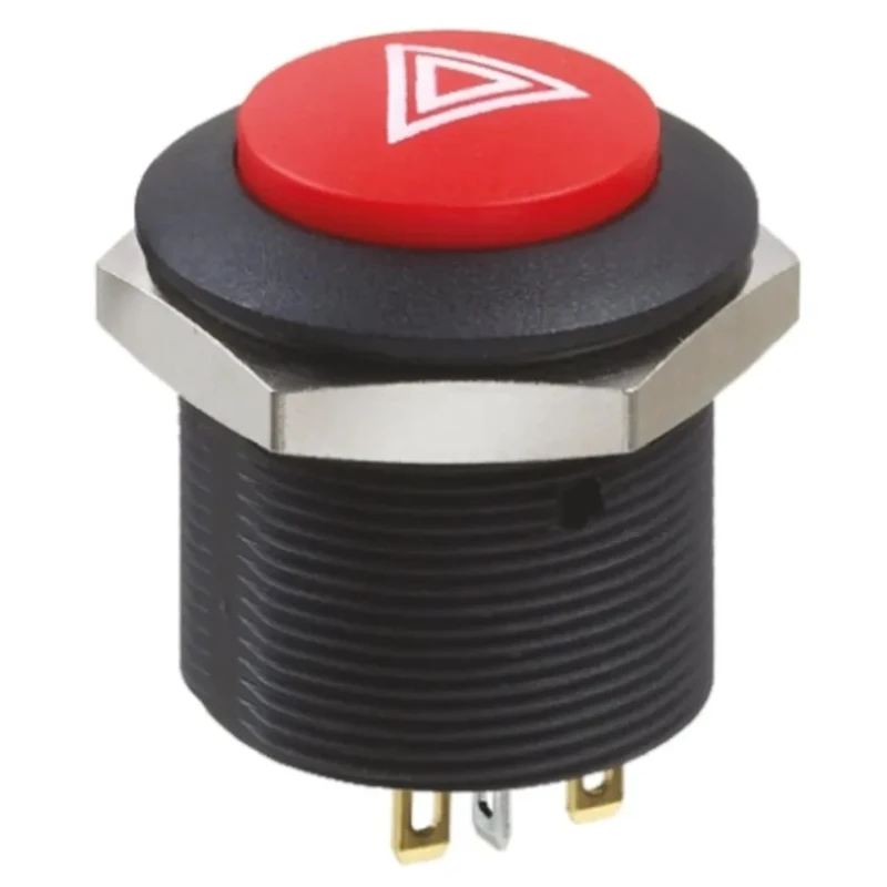 Apem FP Series Illuminated Latching Push Button Switch, DPDT, Red LED, Panel Mount, 24.2 mm Cutout, 12 V dc FPAR1D1462C1113