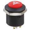 Apem FP Series Illuminated Latching Push Button Switch, DPDT, Red LED, Panel Mount, 24.2 mm Cutout, 12 V dc FPAR1D1462C1113