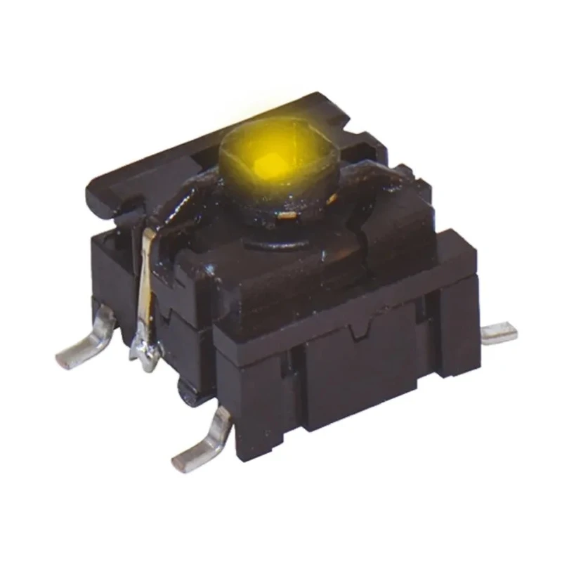 MEC IP67 Yellow Tactile Switch Cap SPST 50mA 24V DC Surface Mount 5 g Series 