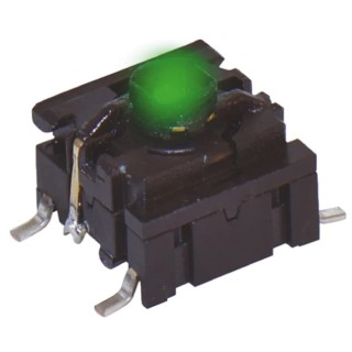 MEC IP67 Green Tactile Switch Cap 50mA 24V DC Momentary Surface Mount 3.5N Operating Force IP67 Sealed 
