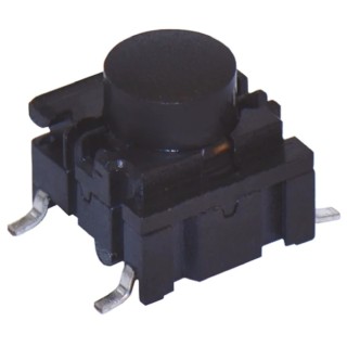 MEC IP67 Black Tactile Switch Cap SPST Momentary 50mA 24V dc Surface Mount 3.5N Operating Force IP67 Sealed 