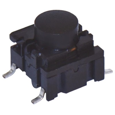 MEC IP67 Black Tactile Switch Cap SPST Momentary 50mA 24V dc Surface Mount 3.5N Operating Force IP67 Sealed 