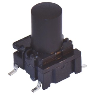 MEC IP67 Black Tactile Switch Cap SPST 50mA 24 V dc Surface Mount 10x10.1x15mm IP67 IP67