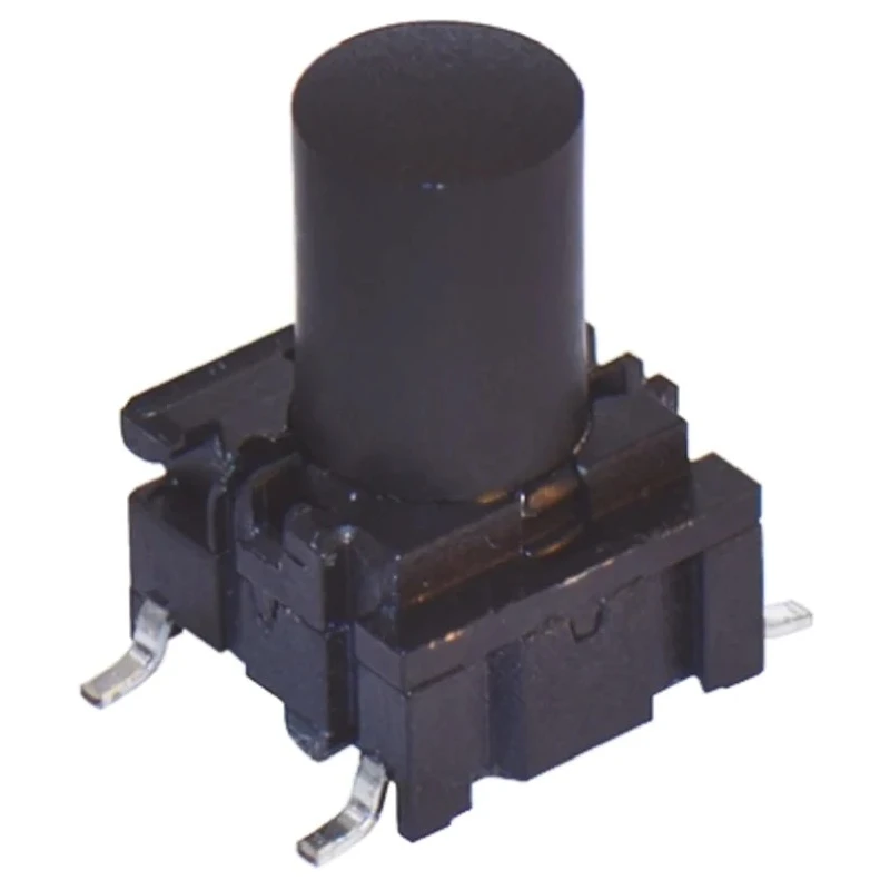 MEC IP67 Black Tactile Switch Cap SPST 50mA 24 V dc Surface Mount 10x10.1x15mm IP67 IP67