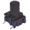MEC IP67 Black Tactile Switch Cap SPST 50mA 24 V dc Surface Mount 10x10.1x15mm IP67 IP67
