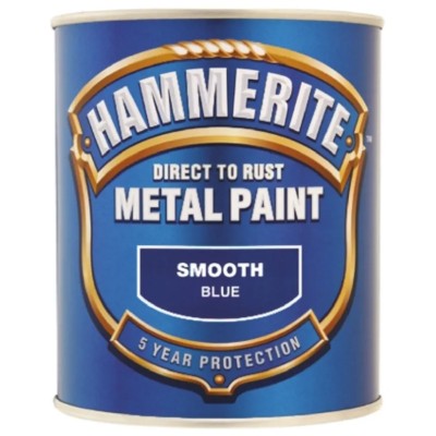 Hammerite Direct to Rust Paint Smooth Blue Finish, 250 ml 5084884
