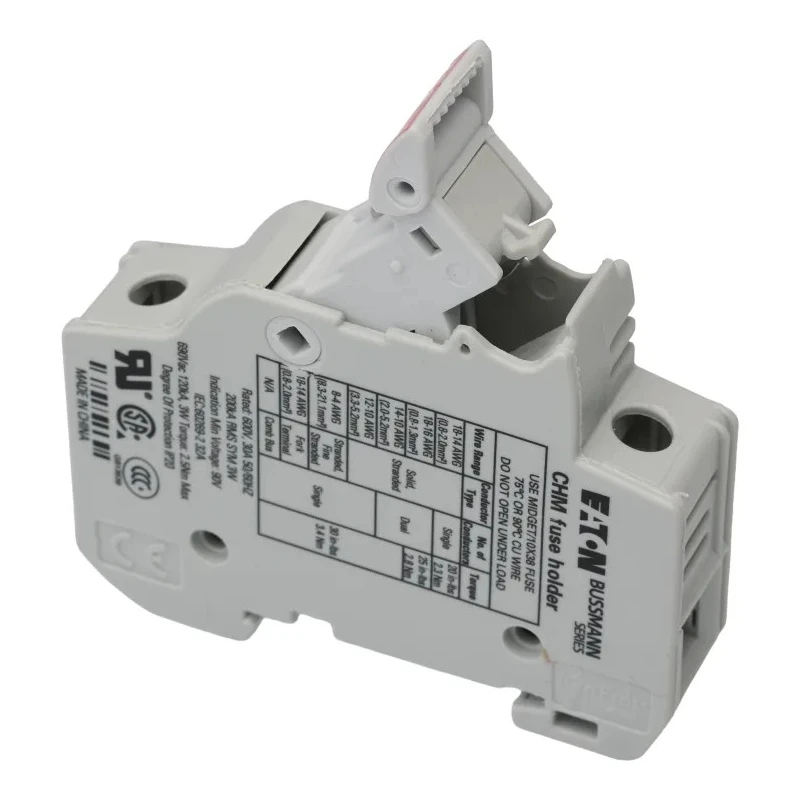 Eaton 32A Rail Mount Fuse Holder for 10 x 38 mm Fuse, 1P-Pole, 690V AC CHM1DIU