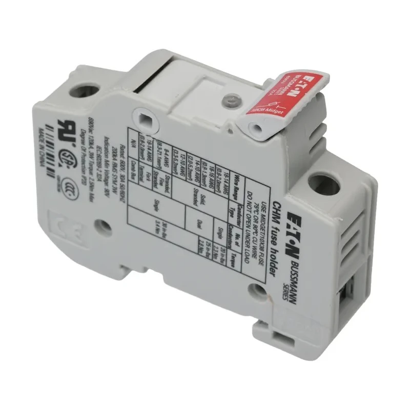 Eaton 32A Rail Mount Fuse Holder for 10 x 38 mm Fuse, 1P-Pole, 690V AC CHM1DIU