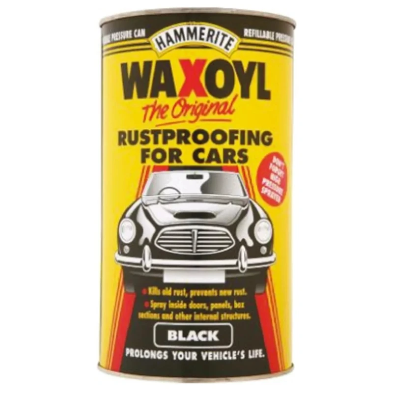 Hammerite Waxoyl Paint Black Smooth Finish Tin 2.5 L 5095886