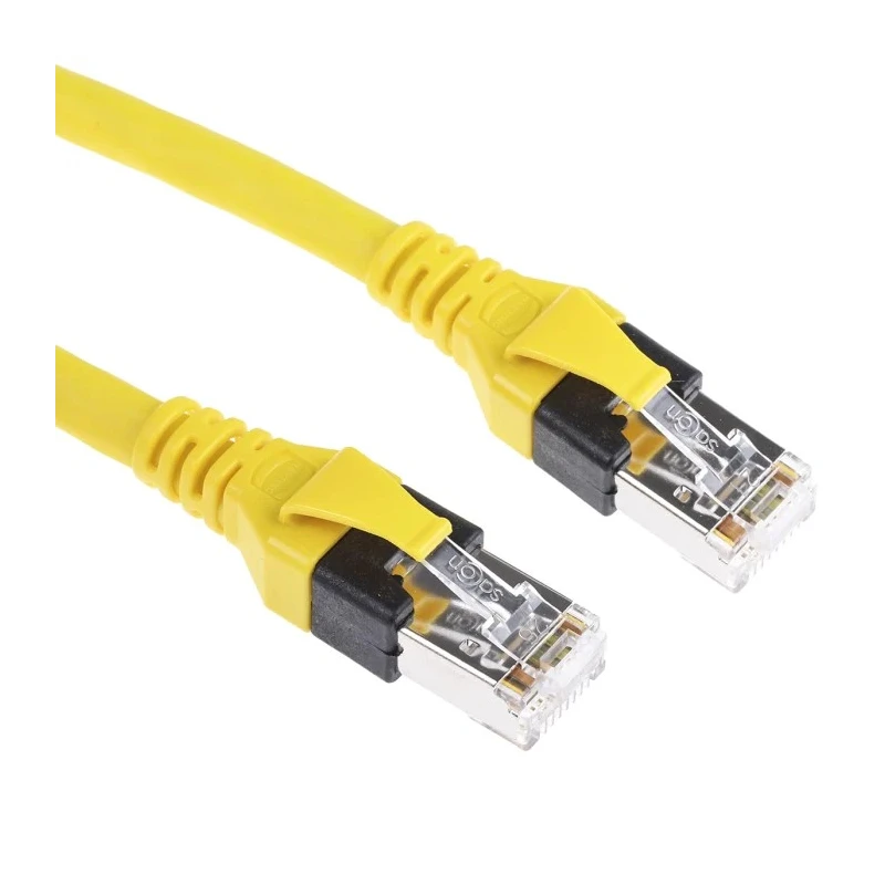 HARTING Cat6 Shielded Ethernet Cable RJ45 Male to RJ45 Male 1 m Yellow Polyurethane Jacket 09474747109
