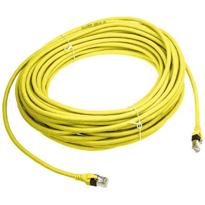 HARTING Cat6 Ethernet Cable RJ45 Male to RJ45 Male, 20 m, Yellow Polyurethane Jacket 09474747123