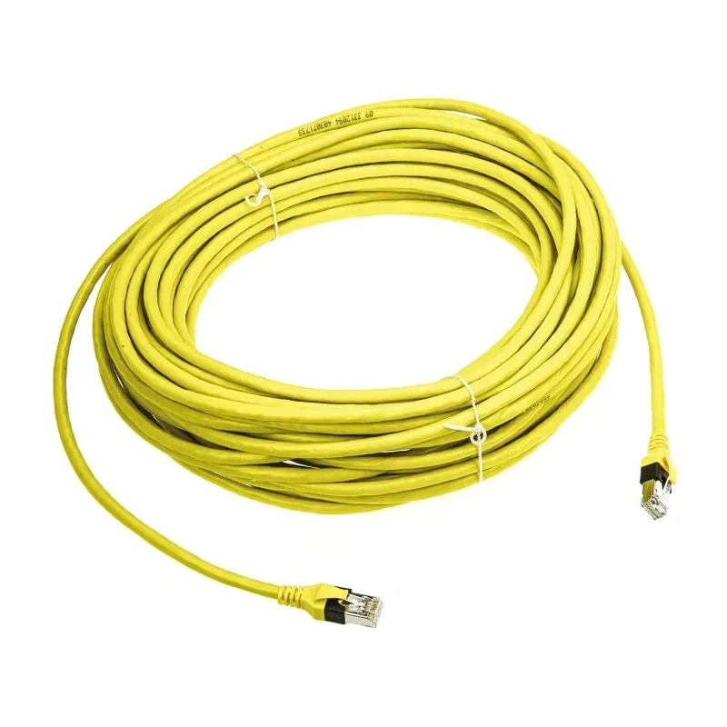 HARTING Cat6 Ethernet Cable RJ45 Male to RJ45 Male, 20 m, Yellow Polyurethane Jacket 09474747123