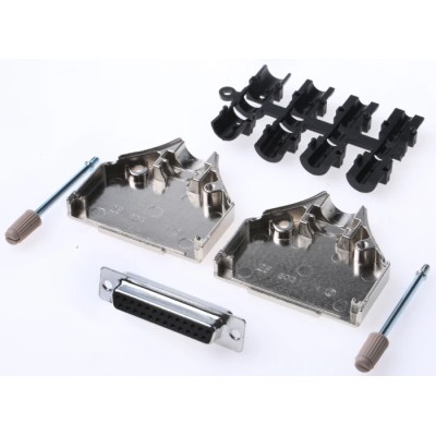 MH Connectors 25 Way Straight D-Sub Connector 250V 5A Steel Housing Gold Plated Contacts MHDTZK25-DB25S-K