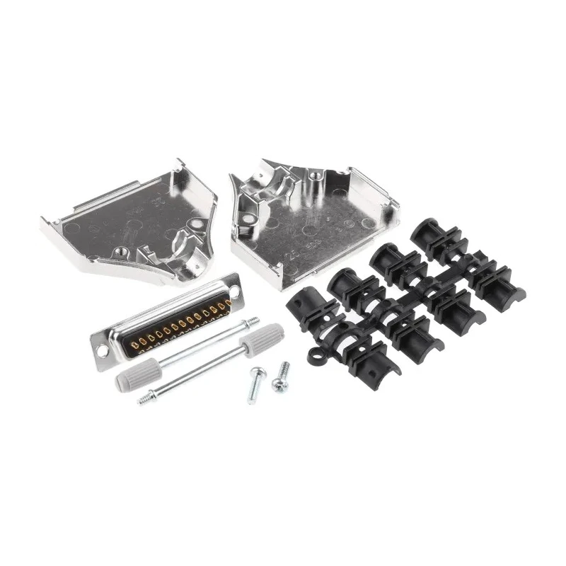 MH Connectors 25 Way Straight Steel Housing D-Sub Connector 250V 5A MHDTZK25-DM25S-K