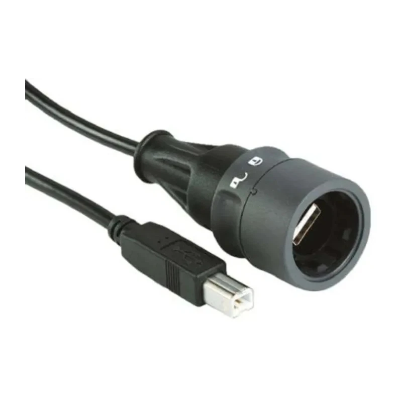 Bulgin Buccaneer 6000 Series IC Socket USB Cable Male USB Type A to Male USB B 2 m Black PXP6040/A/2M00