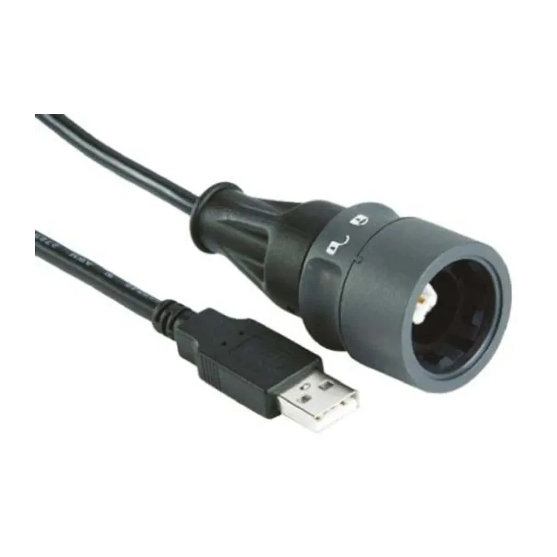 Bulgin Buccaneer 6000 Series IC Socket USB Cable Male USB Type B to Male USB Type A 5 m PXP6040/B/5M00