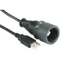 Bulgin Robust Waterproof USB Cable Male USB Type B to Male USB Type A Black 3m PXP6040/B/3M00