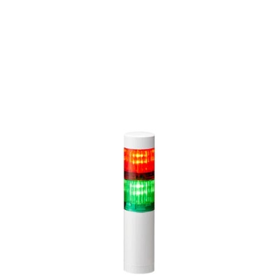 Patlite LR4 Series Red, Clear, Green, Amber, Blue Signal Tower No Sounder Component 2 Lights 24V DC Direct LR4-202WJNW-RG