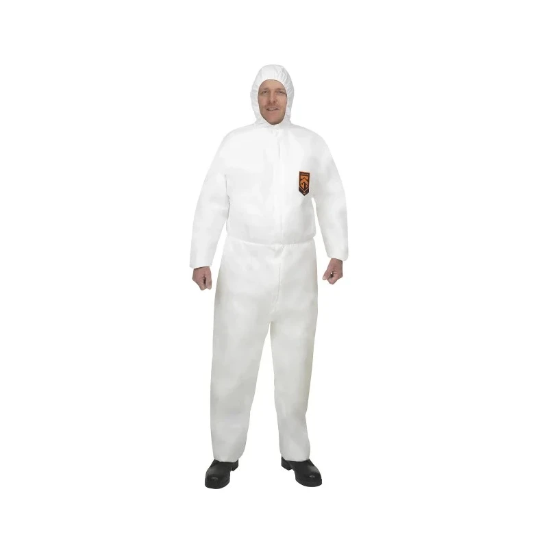 Kimberly Clark White Disposable Overall Spunbond Fabric Unisex, Chest Size 112 to 120 cm, Length 1.82m 97920
