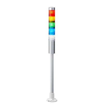 Patlite LR4 Series Signal Tower No Sounder Component 5 Lights LED 24V AC Steady Light LR4-502PJNU-RYGBC