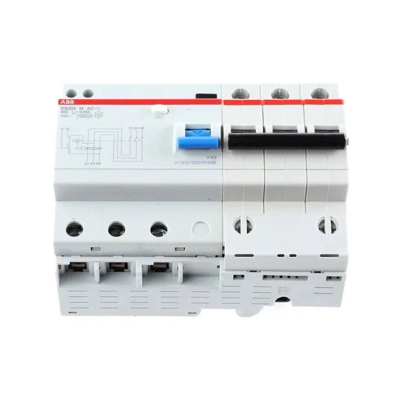 ABB Residual Current Circuit Breaker with Overload Protection, 63A Current Rating 2CSR273001R1635 DS203 M AC-B63/0,03