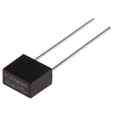 RS PRO Non-Resettable Fuse Radial 1.25A 250V AC Time Delay Thermoplastic Body 8.35mm Length 767-5042