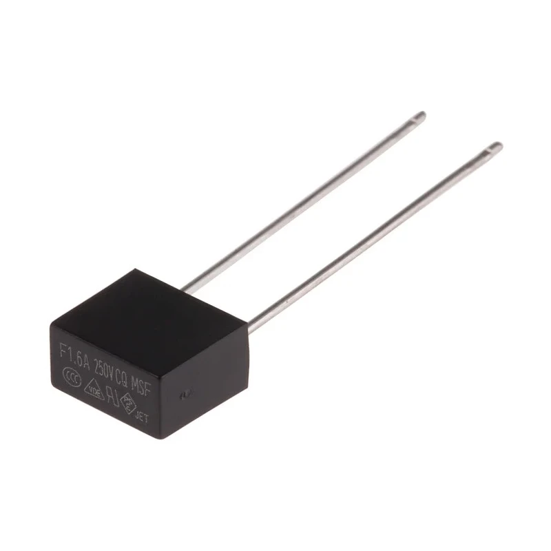 RS PRO Non-Resettable Fuse Radial 1.6A 250V Fast Acting Thermoplastic Body 5.08mm x 4.3mm x 7.7mm 767-5119