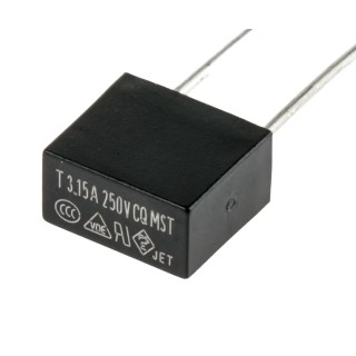 RS PRO Non-Resettable Fuse Radial 3.15A 250V AC Thermoplastic Body Slow Acting Time Delay Fuse 767-5052