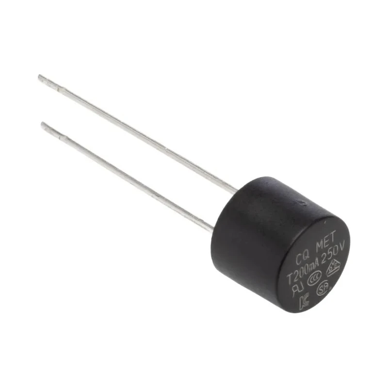 RS PRO Non-Resettable Fuse, Radial Lead Orientation, 200mA Current Rating, 250V Voltage, Time Delay, Thermoplastic 767-5187