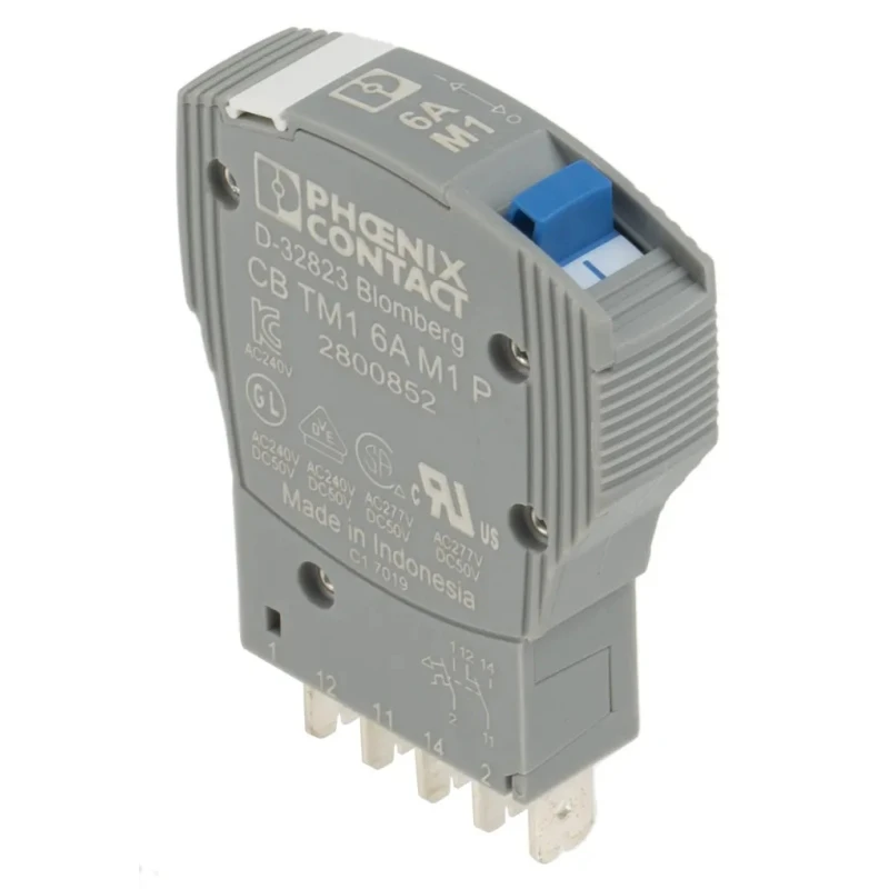 Phoenix Contact TRABTECH CB TM1 6A M1 P Thermal Circuit Breaker 6A Current Rating 1-Pole Base 2800852