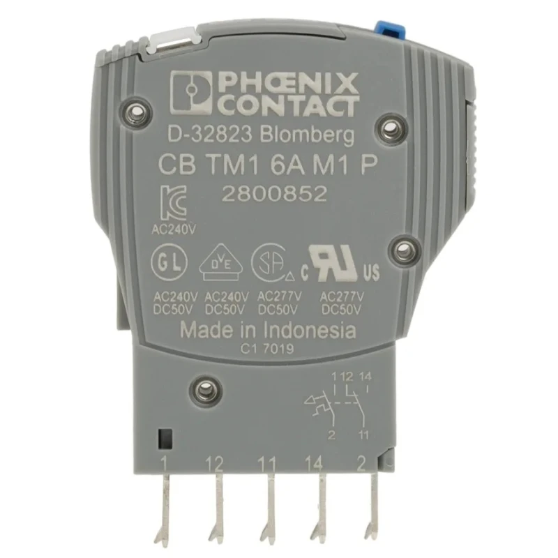 Phoenix Contact TRABTECH CB TM1 6A M1 P Thermal Circuit Breaker 6A Current Rating 1-Pole Base 2800852