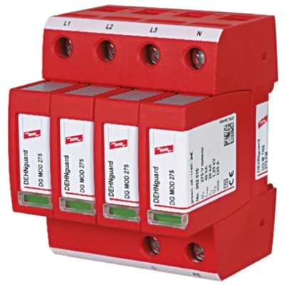 Dehn DG Modular Surge Protector 275V AC Maximum Voltage Rating 40 kA Maximum Surge Current Type 2 Arrester DG M TNS 275 FM