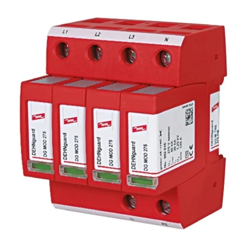 Dehn DG Modular Surge Protector 275V AC Maximum Voltage Rating 40 kA Maximum Surge Current Type 2 Arrester DG M TNS 275 FM