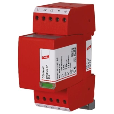 Dehn DR Modular Surge Protector 440V AC Maximum Surge Current 8kA DIN Rail Mount DR M 4P 255 FM