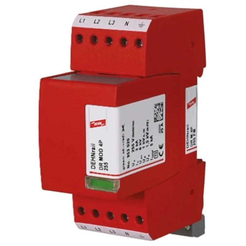 Dehn DR Modular Surge Protector 440V AC Maximum Surge Current 8kA DIN Rail Mount DR M 4P 255 FM