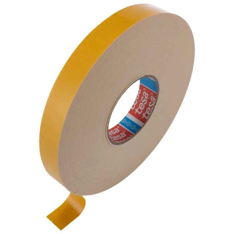 Tesa White Adhesive Foam Tape Double Sided 25mm Width x 25m Length, 1100μm Thickness, Acrylic Adhesive 04957-00009-00
