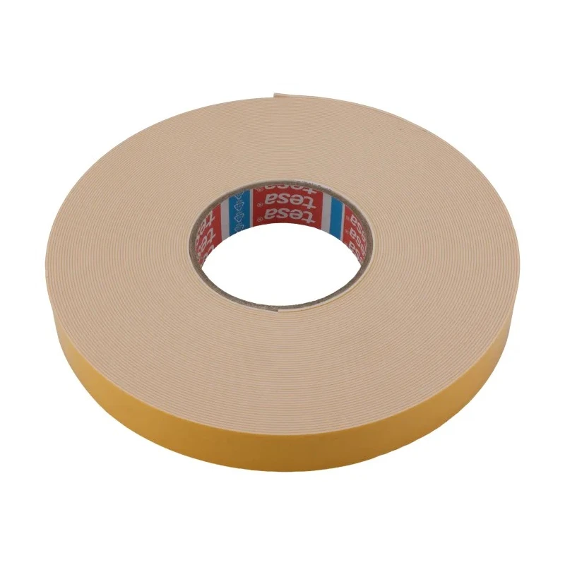Tesa White Adhesive Foam Tape Double Sided 25mm Width x 25m Length, 1100μm Thickness, Acrylic Adhesive 04957-00009-00
