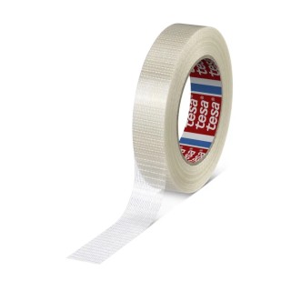 Tesa Transparent 4590 Strapping Tape Fibreglass PET Film 25mm x 50m 105μm Thickness Synthetic Rubber Adhesive 04590-00001-00