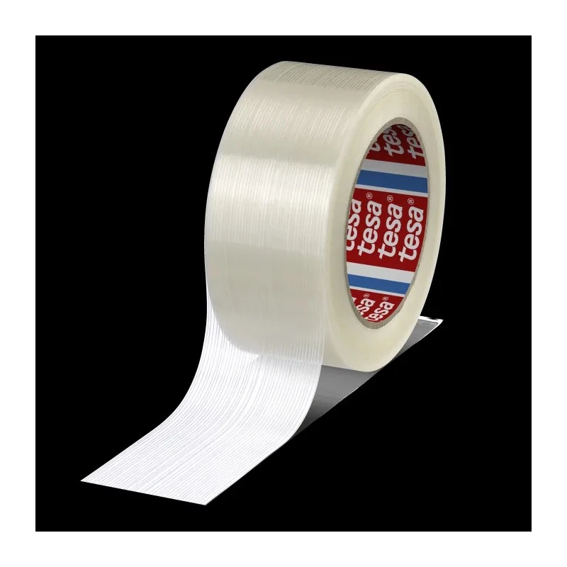 Tesa Transparent 4590 Fibreglass PET Film Strapping Tape, 50 m Length x 50 mm Width, 105μm Thickness 04590-00002-00