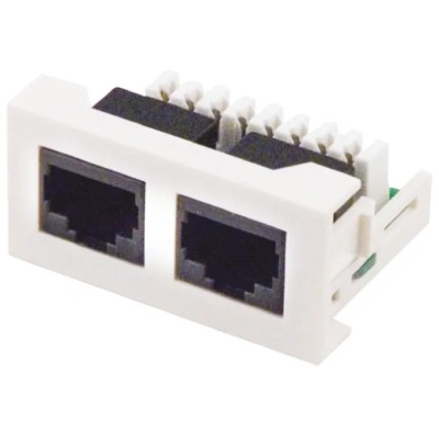 RS PRO Plastic Female Cat6e Wall Faceplate Screwed Mount 50mm x 25mm 768-4245